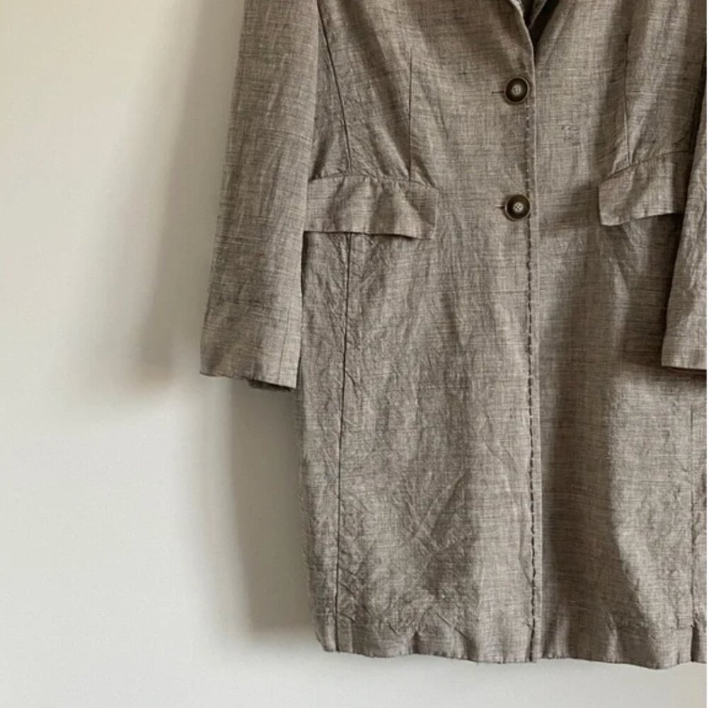 Riani • Long Linen–Virgin Wool Blazer • Size 10 - Picture 4 of 13